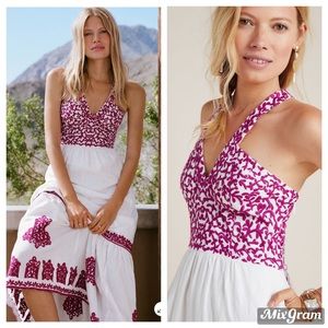 NEW Anthropologie embroidered maxi dress